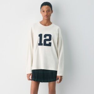 Aritzia/TNA Cream Long Sleeve Shirt